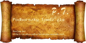 Podhorszky Tomázia névjegykártya